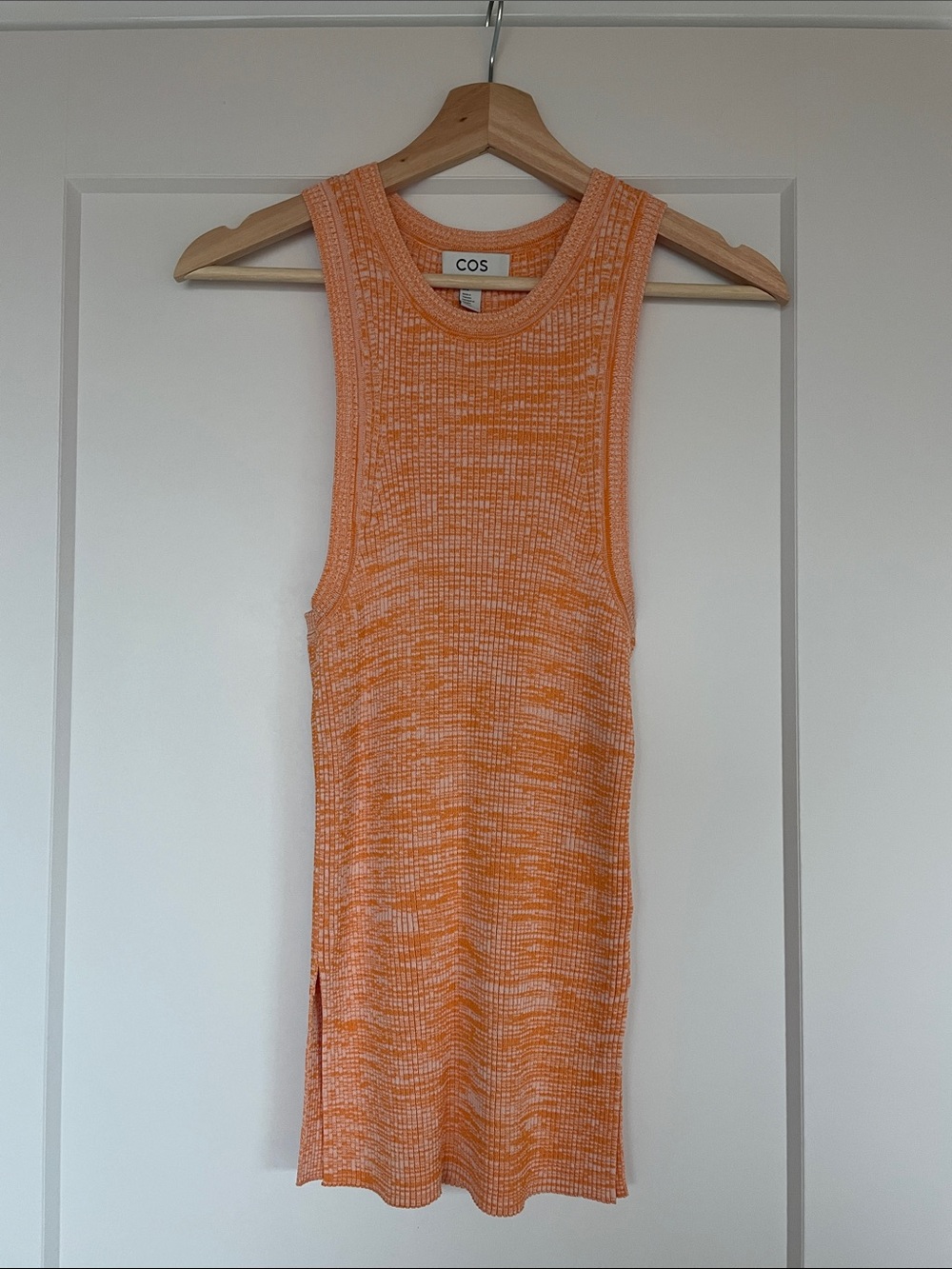 COS Peach-Orange Ribbed Tank top